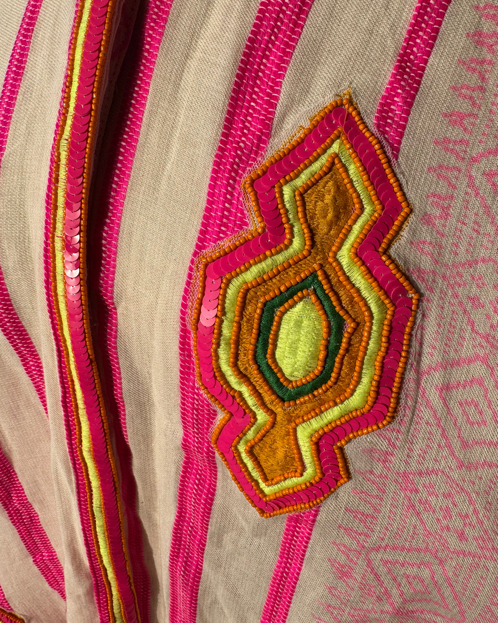 Fushia Boho Embroidered Shirt