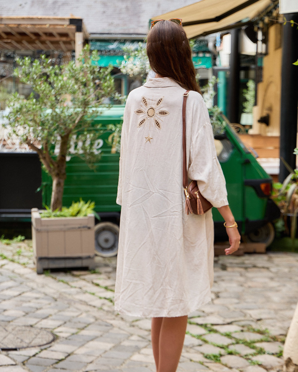 Golden Pearl Shirt Dress