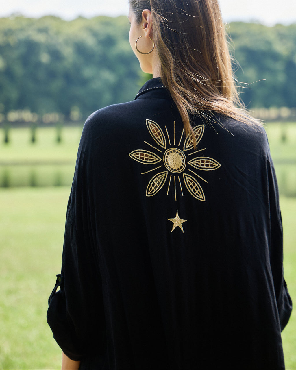 Golden Midnight Shirt Dress