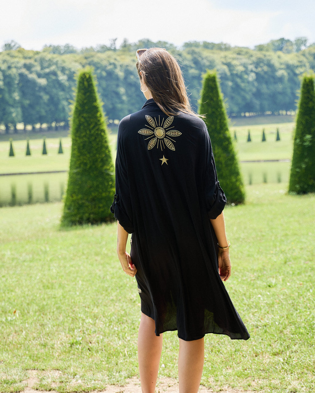 Golden Midnight Shirt Dress