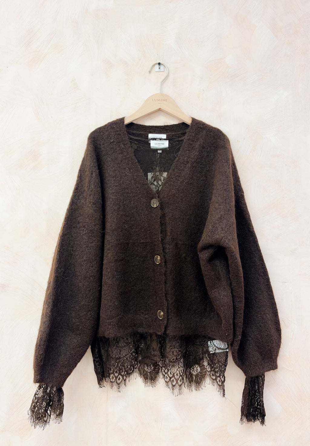 Élodie Lace Wool Cardigan
