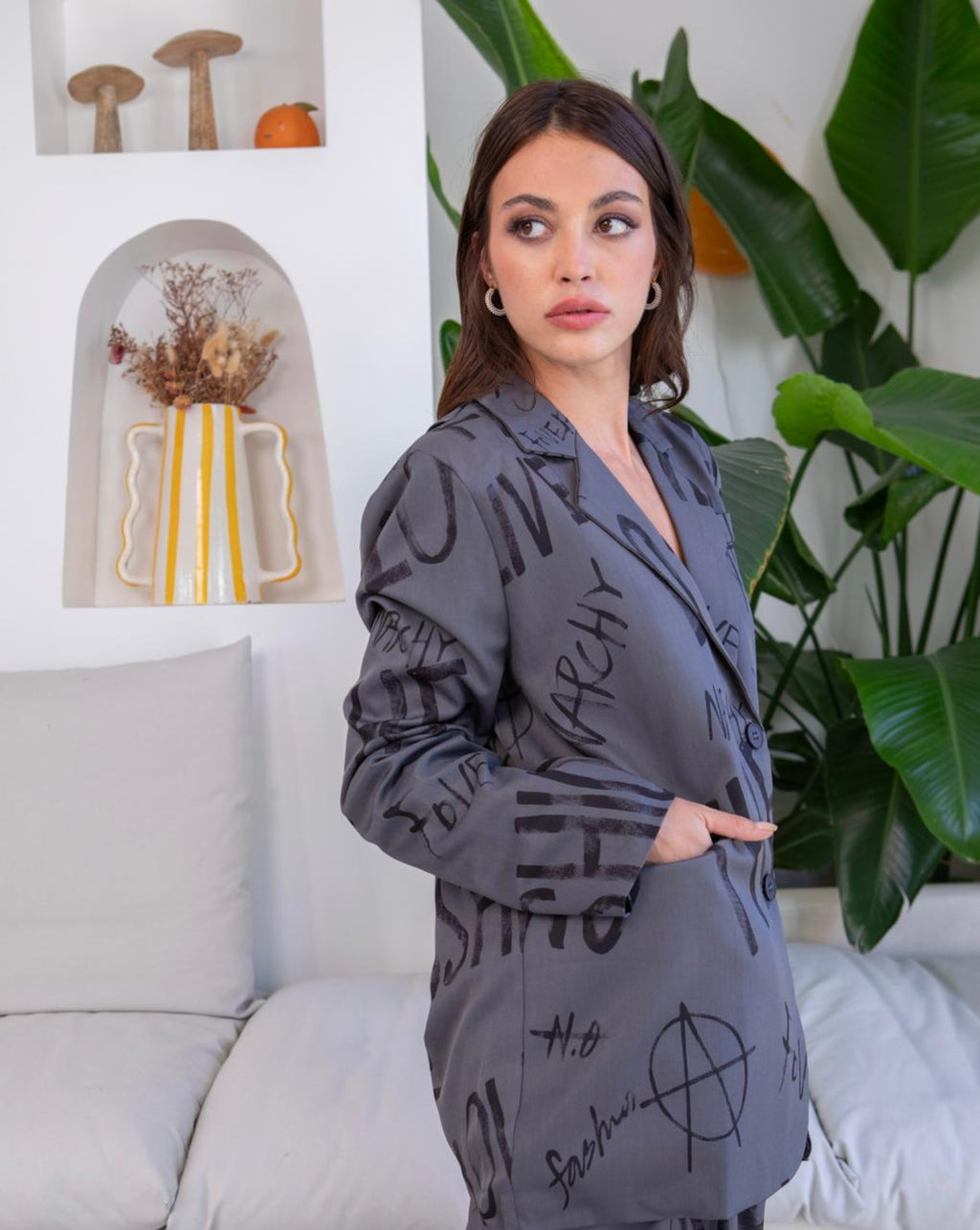 Grey Code Oversized Blazer